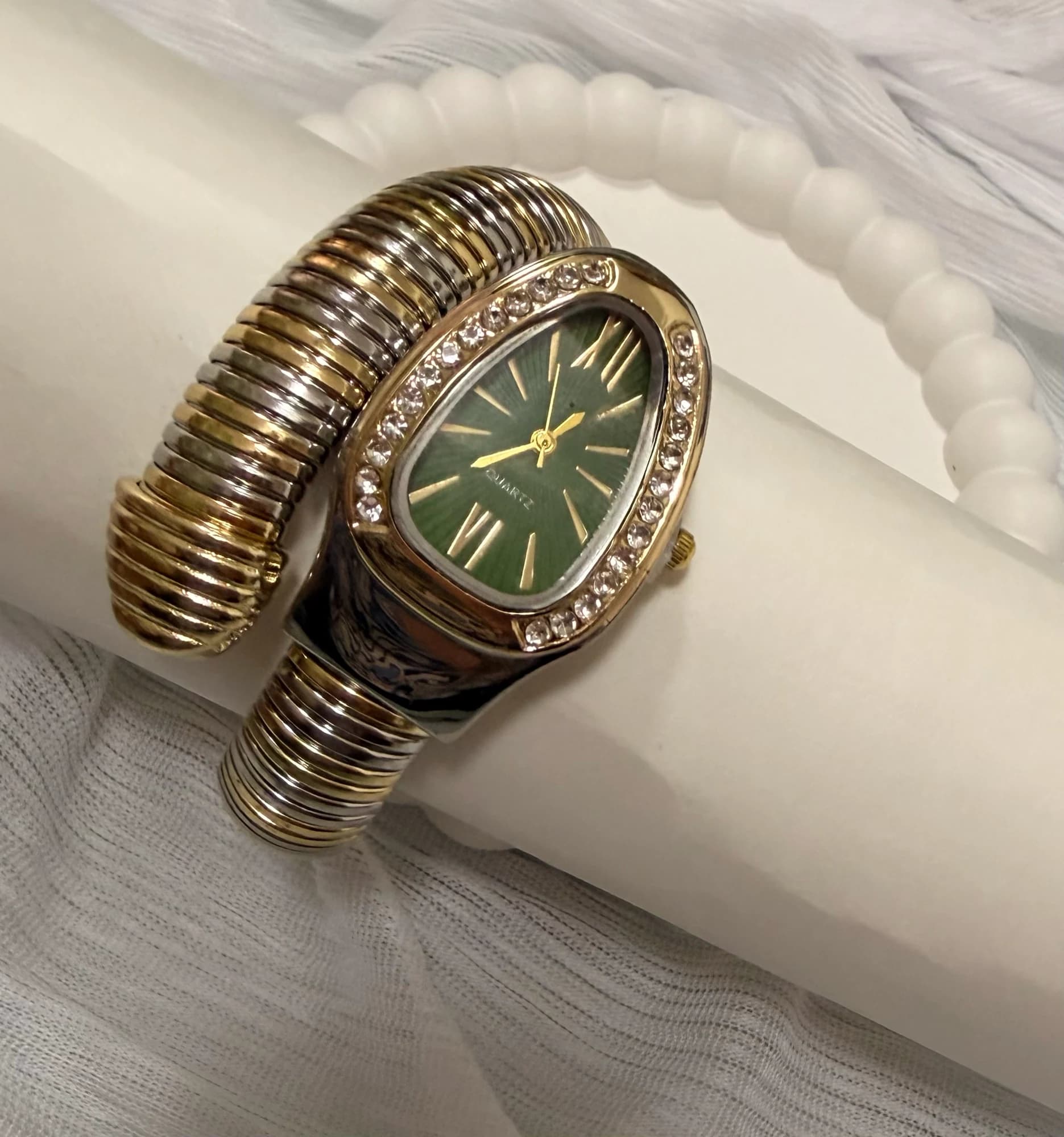 Spiral Dual-Tone Wristwatch-Green dial, view 1 of 2