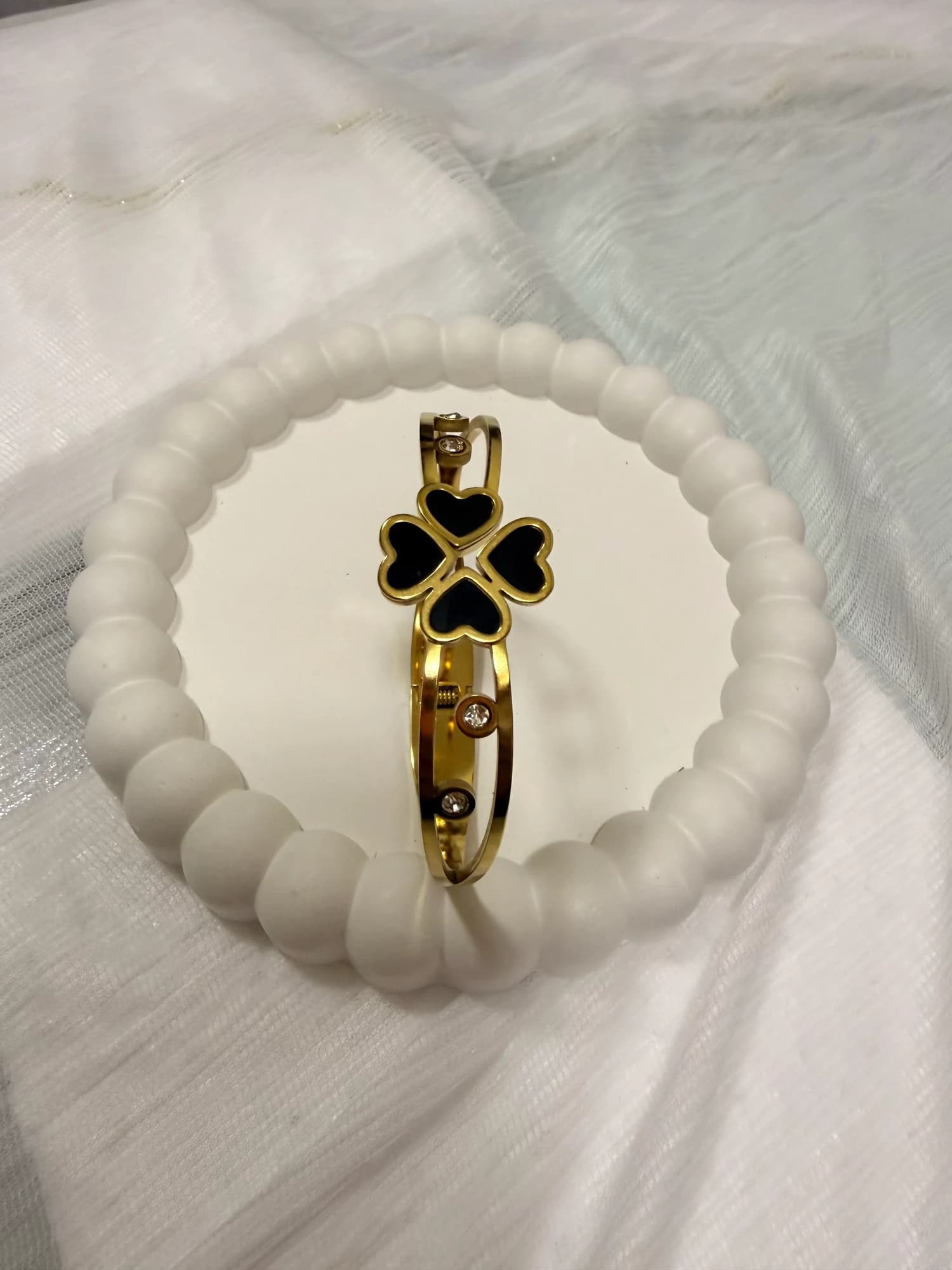Clover Heartfold Kada Bracelet, view 1 of 2