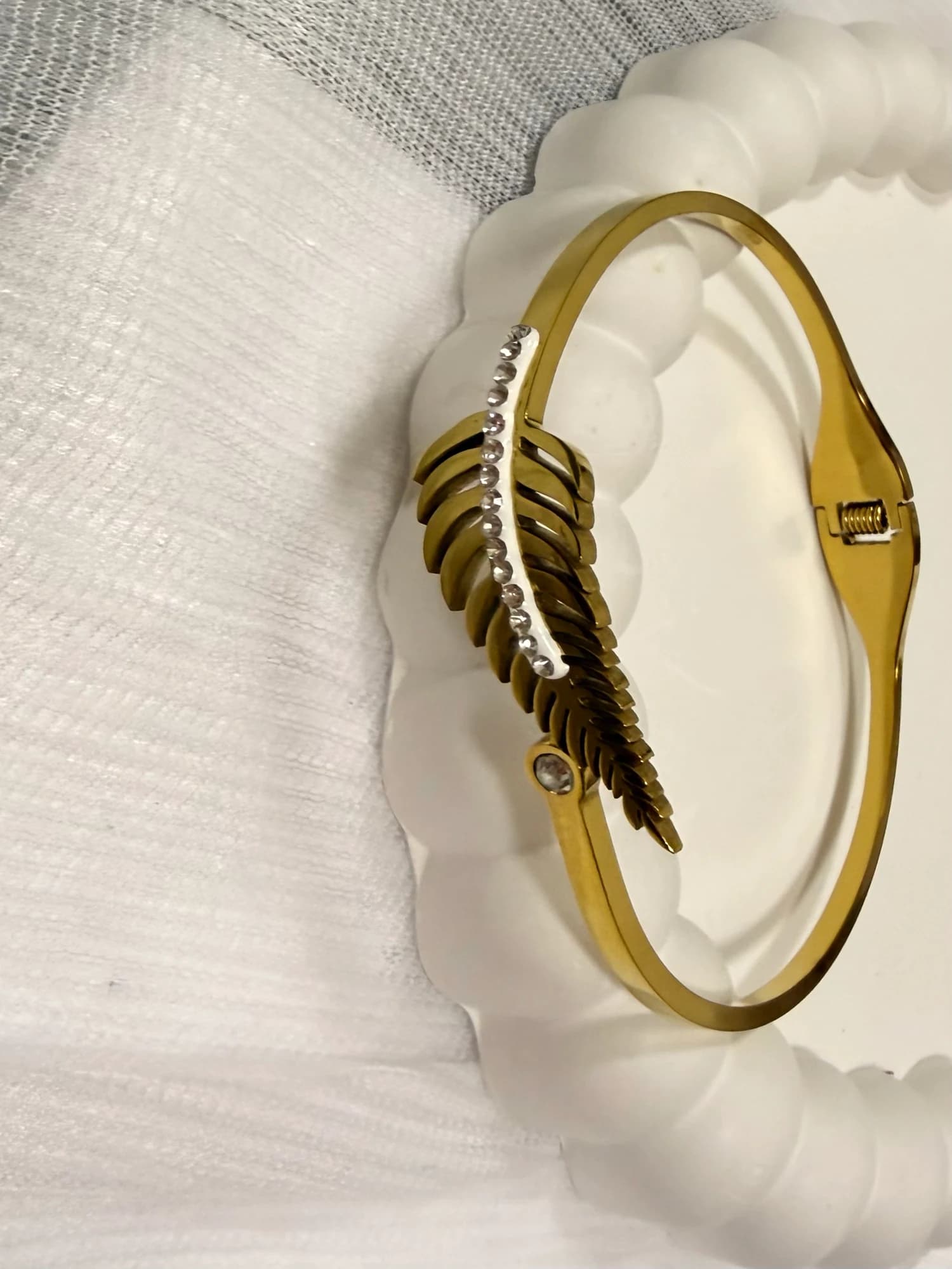 Leafy Crystal Kadha Bracelet, view 1 of 2