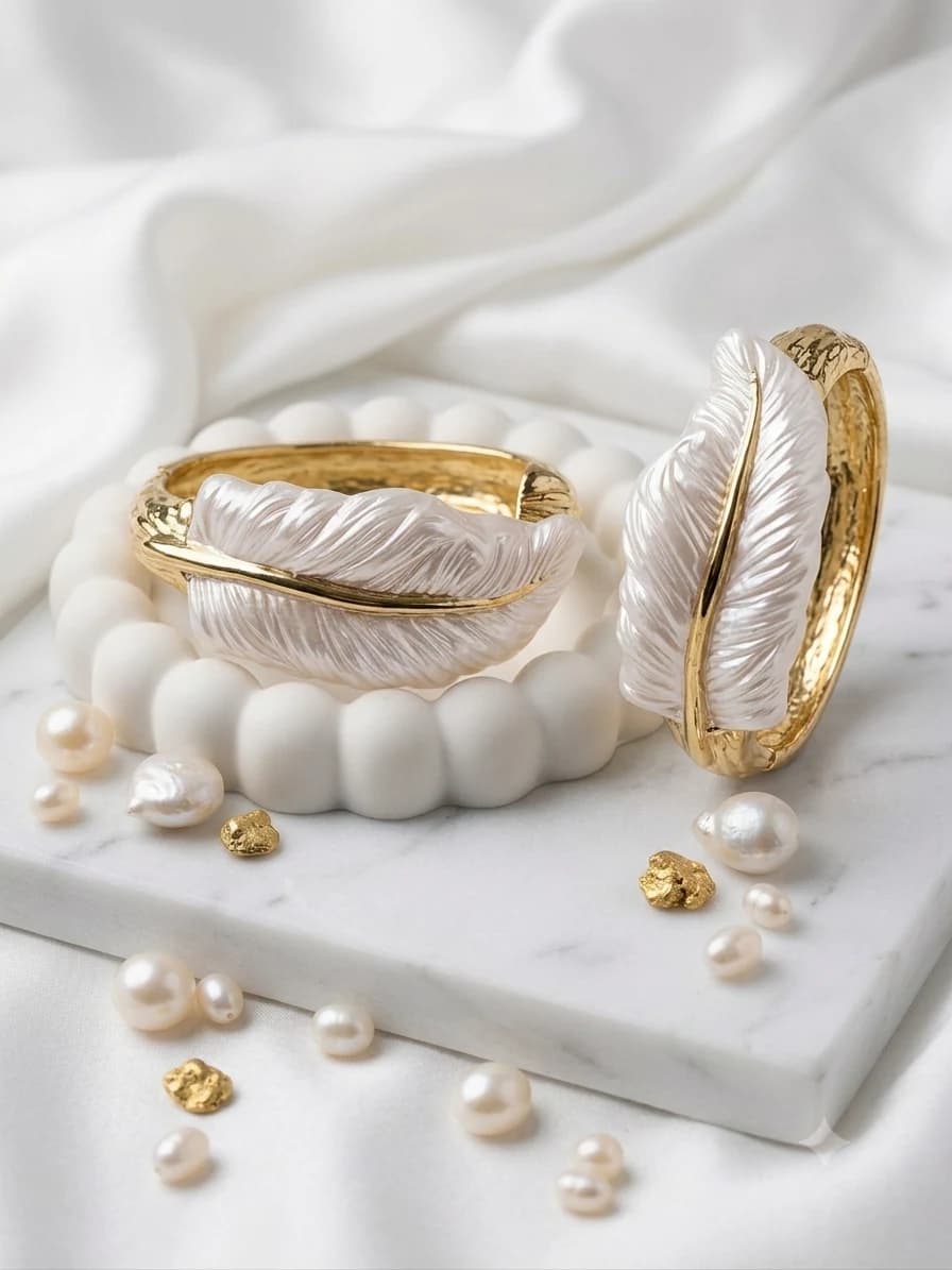 Luxe White Feather Cuff