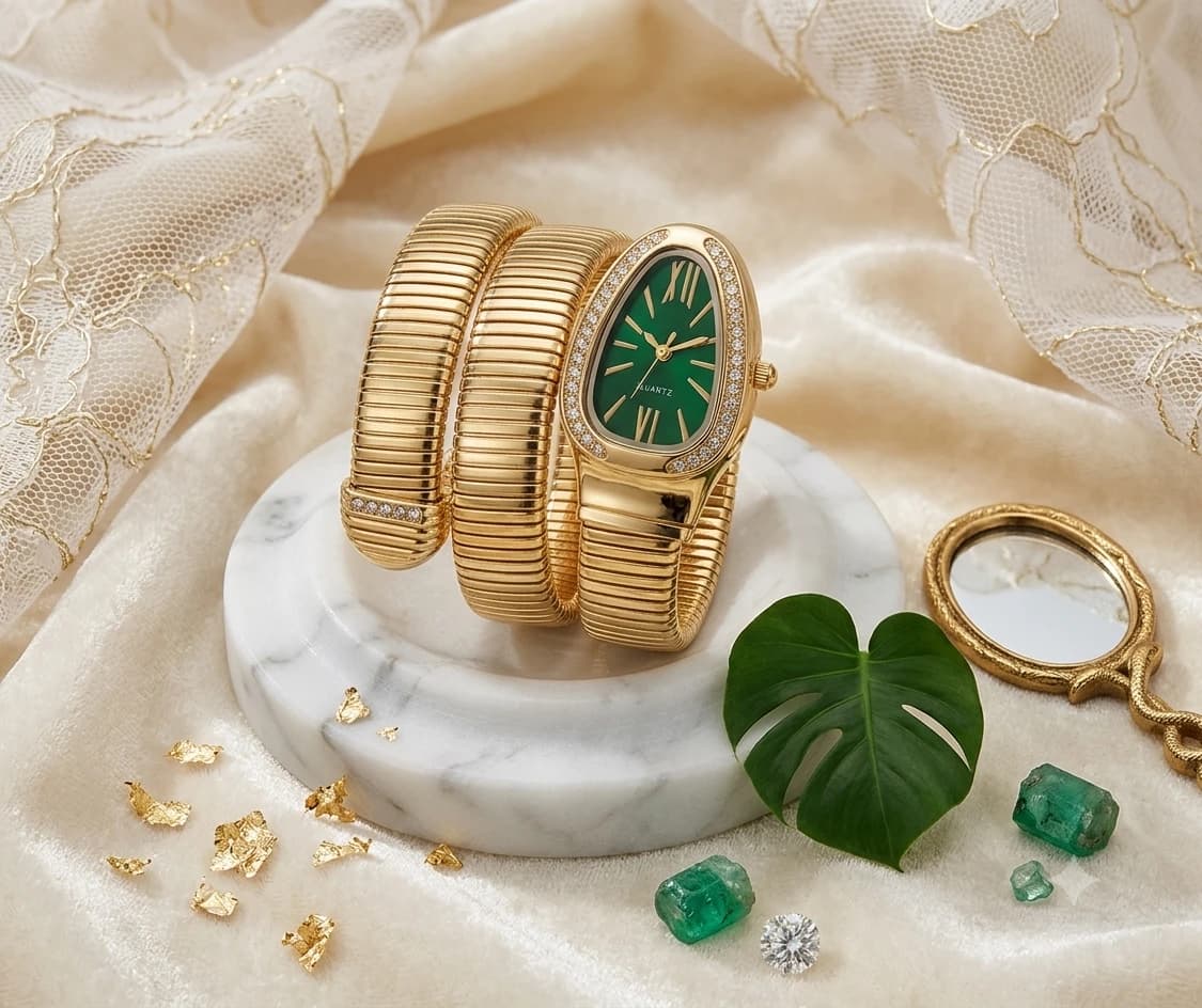 Spiral Gold-Tone Watch Bracelet Set, view 1 of 4