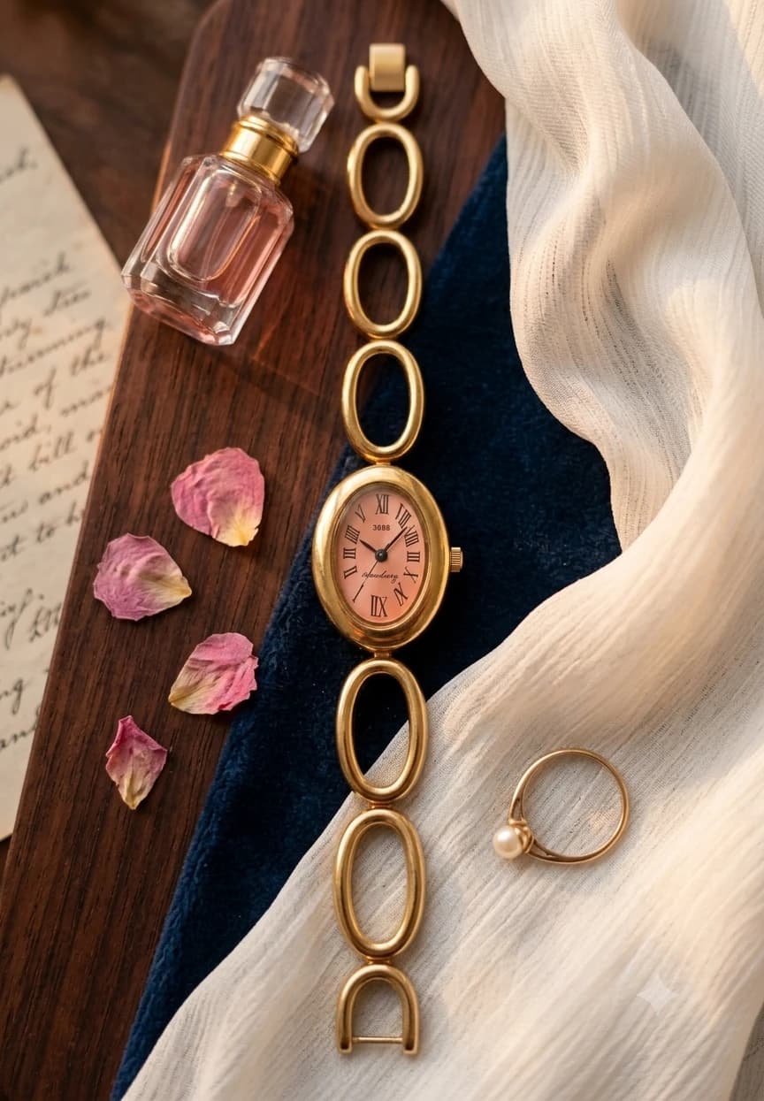 Verdant Links Gold-Plated Watch (pink), view 1 of 4