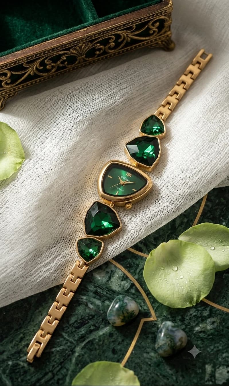 Emerald Facet Luxe Watch (Green), view 1 of 4
