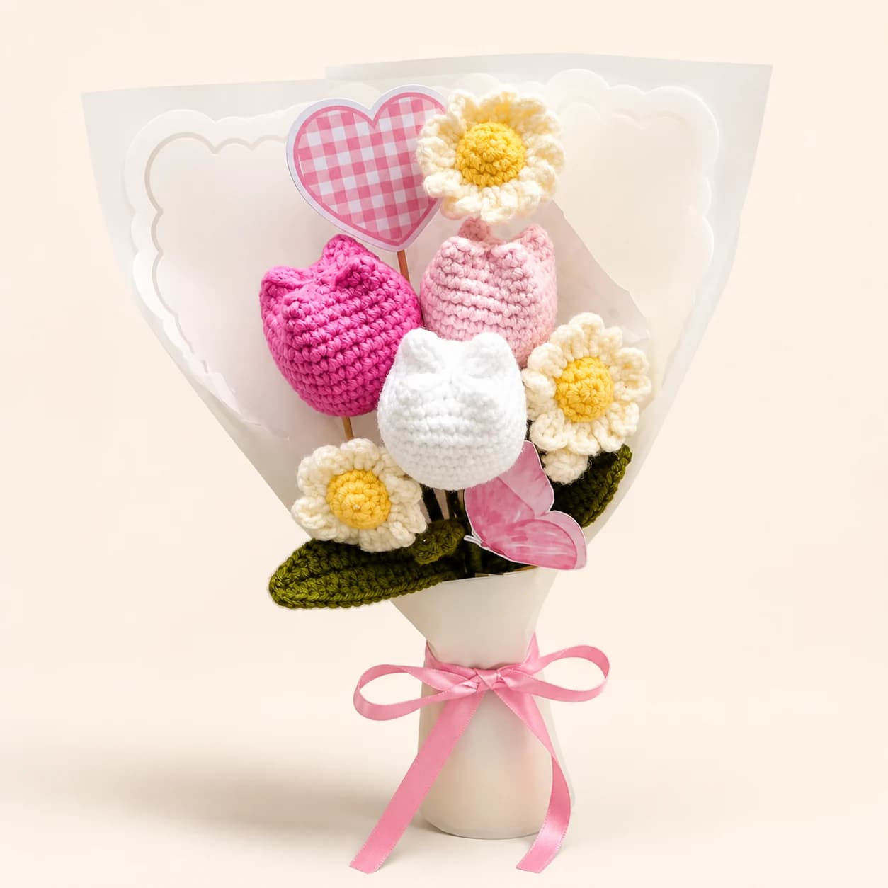 Bunny & Daisy Crochet Gift Bouquet, view 1 of 1