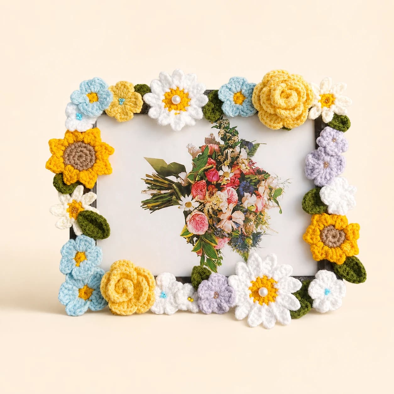 Garden Bloom Crochet Photo Frame, view 1 of 1