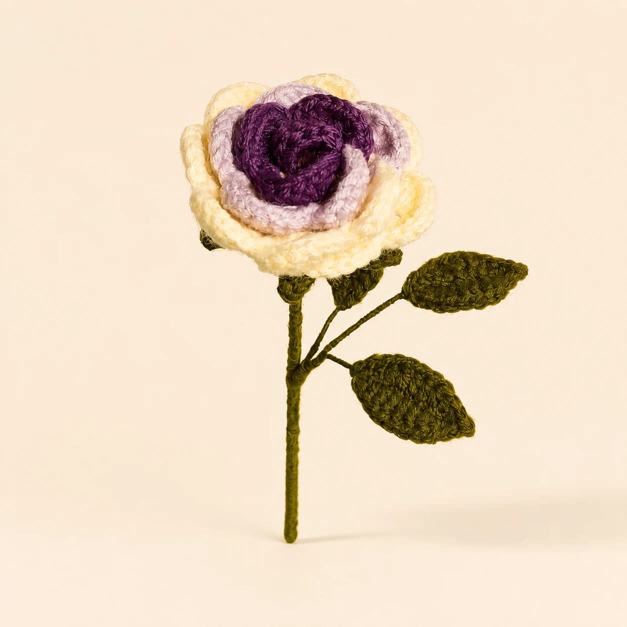 Amethyst Heart Crochet Rose, view 1 of 1
