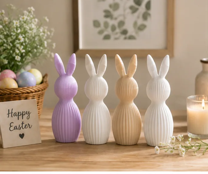 Ribbed Bunny Figurine(set of 2)