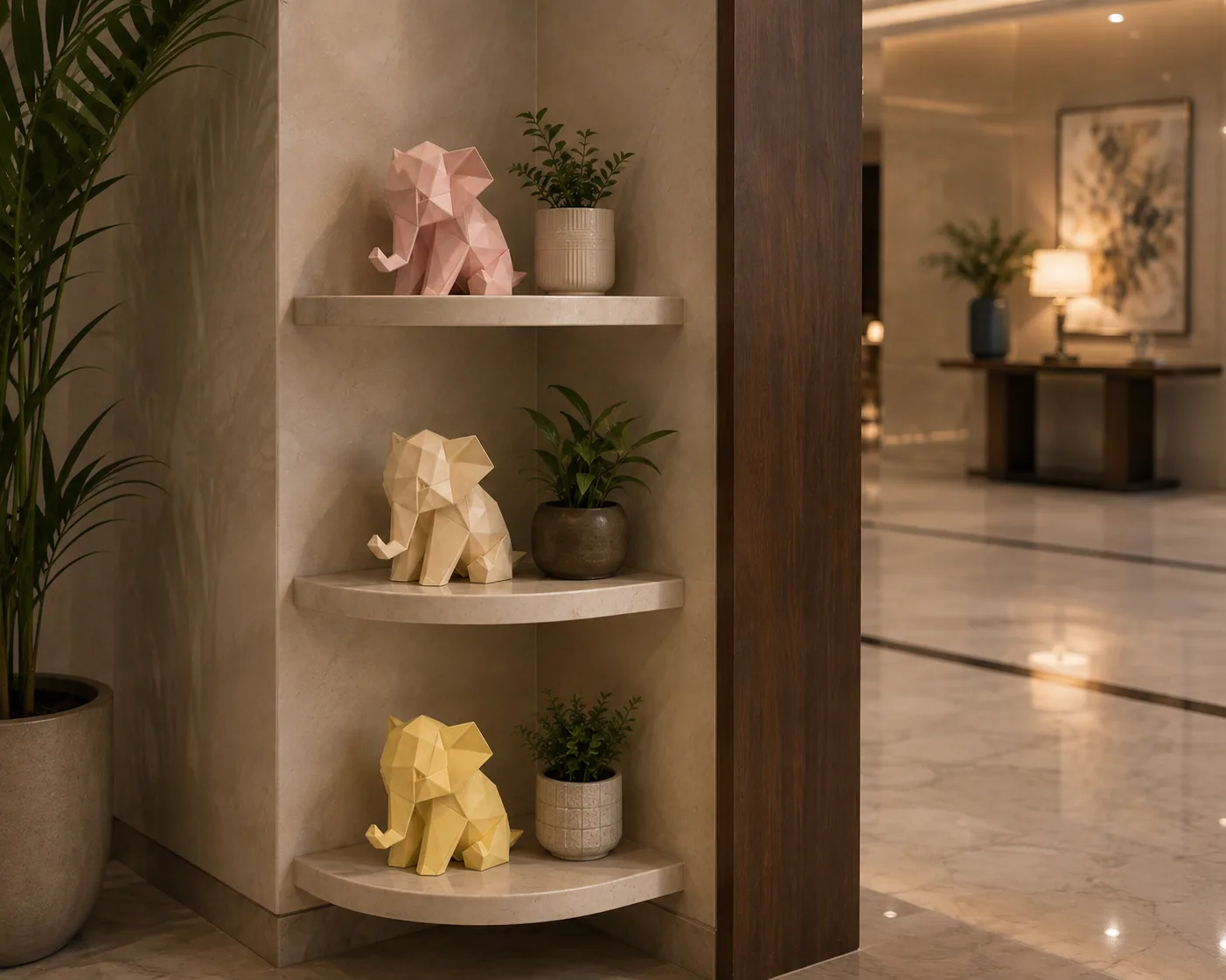 Geometric Elephant Figurine (set of 3)