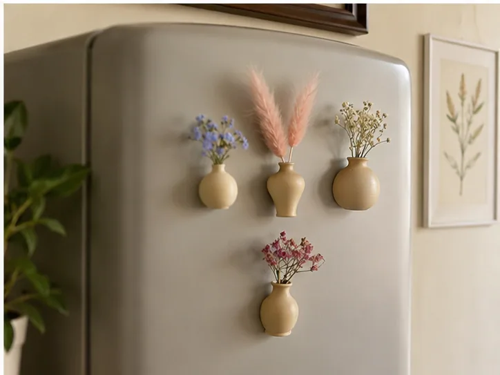 Fridge Magnets Tiny Vases (Set of 4)