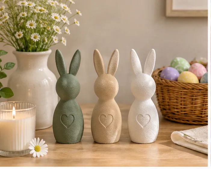 Heart Bunny Figurine (set of 2)