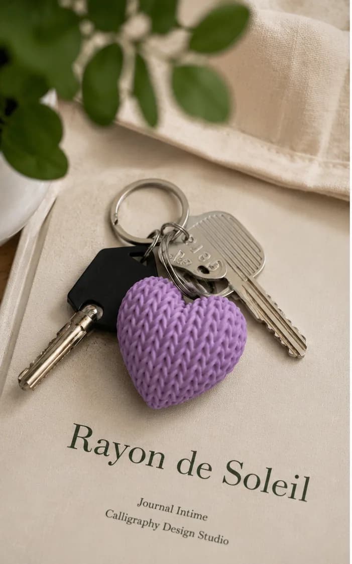 Textured Heart Keyring, view 1 of 1
